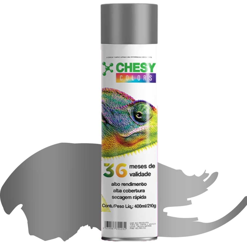 Kit 6 Latas de Tinta Spray Grafite Metalico 400ml Chesy