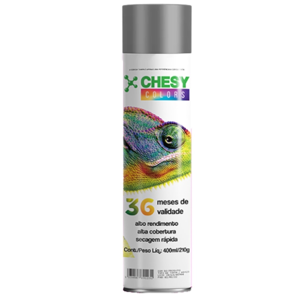 Kit 6 Latas de Tinta Spray Grafite Metalico 400ml Chesy