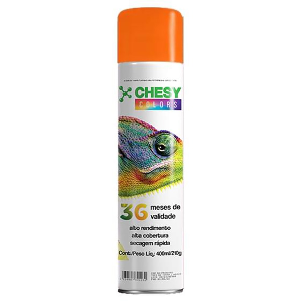 Kit 6 Latas de Tinta Spray Luminosa Laranja 400ml Chesy