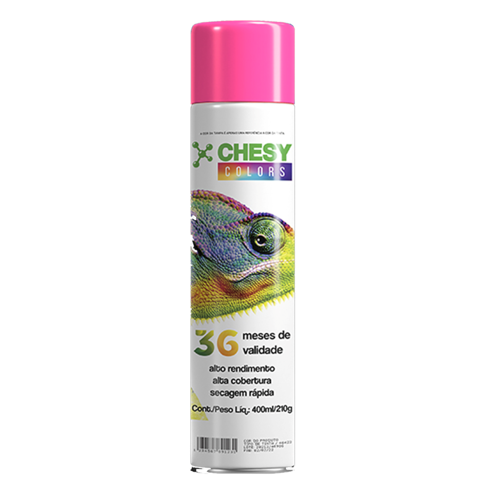 Kit 6 Latas de Tinta Spray Luminosa Rosa 400ml Chesy