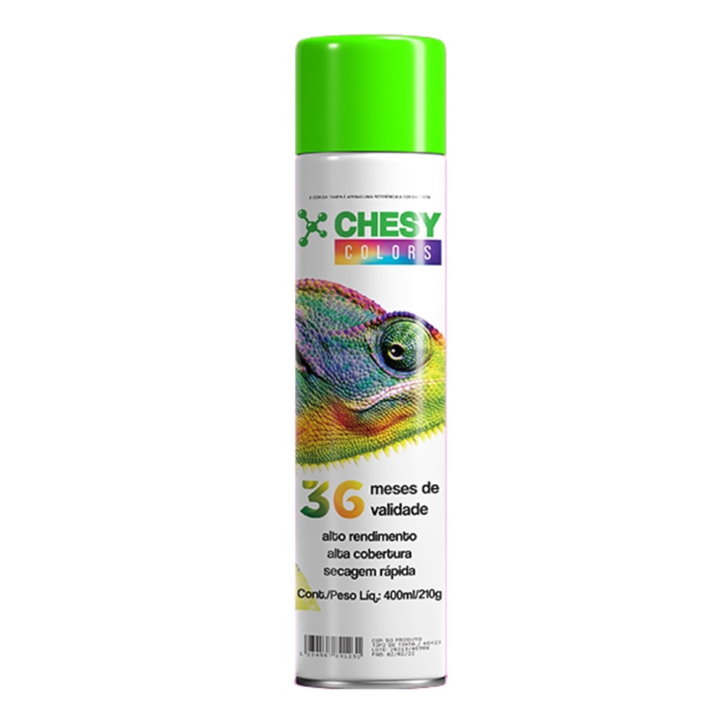 Kit 6 Latas de Tinta Spray Luminosa Verde 400ml Chesy