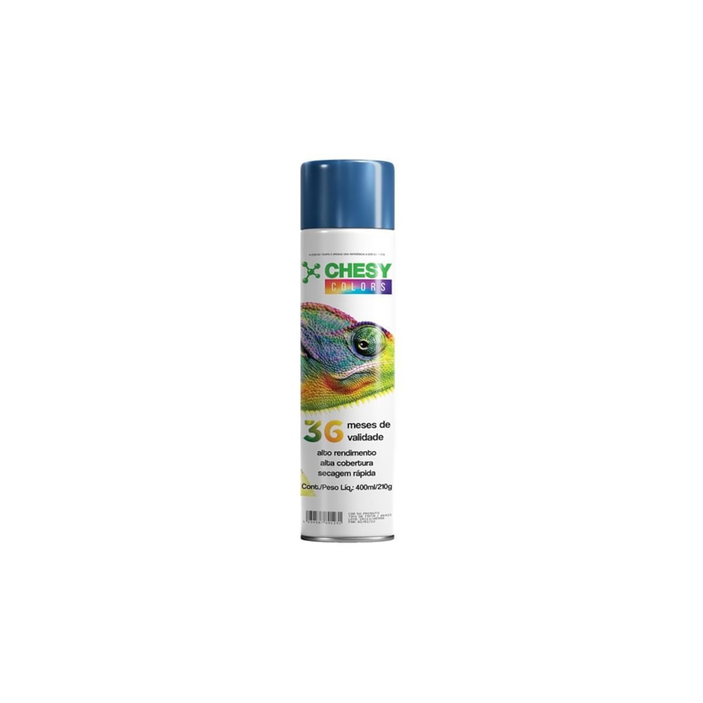 Kit 6 Latas de Tinta Spray Metalico Azul 400ml Chesy