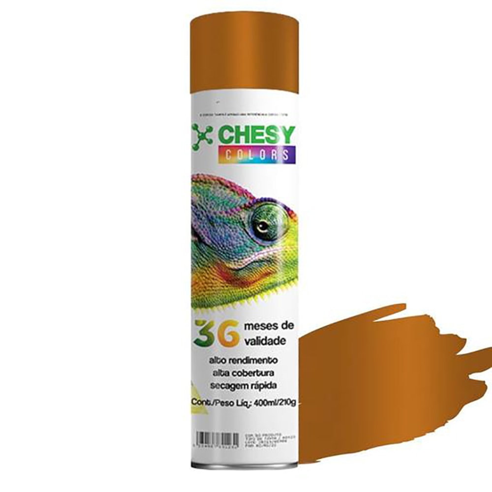 Kit 6 Latas de Tinta Spray Metalico Cobre 400ml Chesy