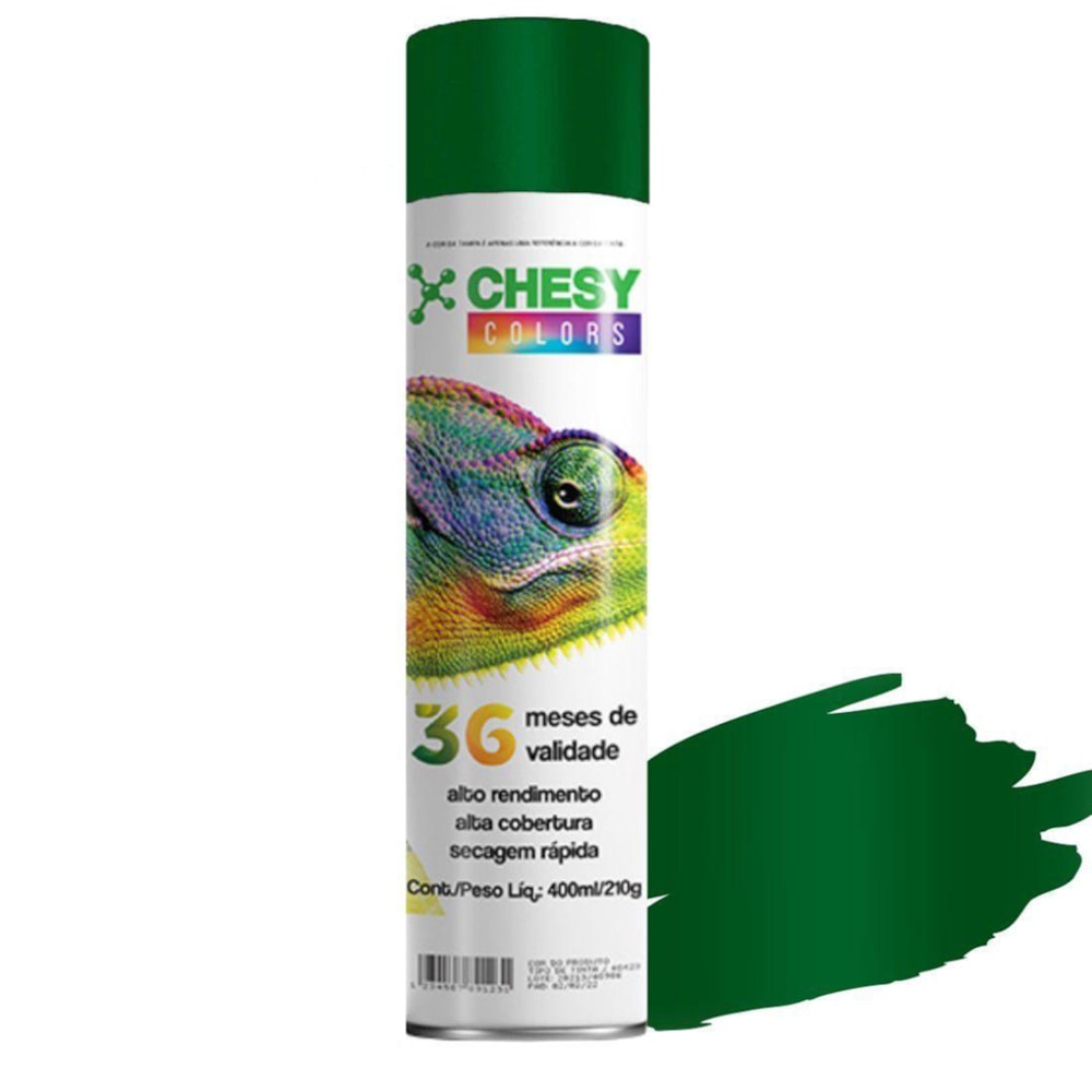 Kit 6 Latas de Tinta Spray Metalico Verde 400ml Chesy