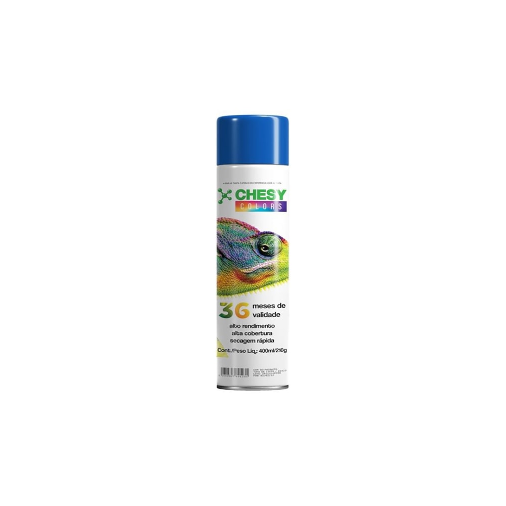 Kit 6 Latas de Tinta Spray Uso Geral Azul Medio 400ml Chesy