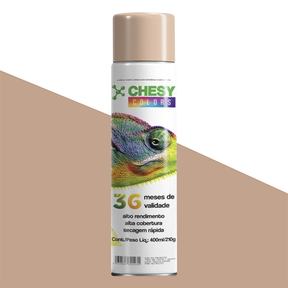 Kit 6 Latas de Tinta Spray Uso Geral Bege Nude 400ml Chesy