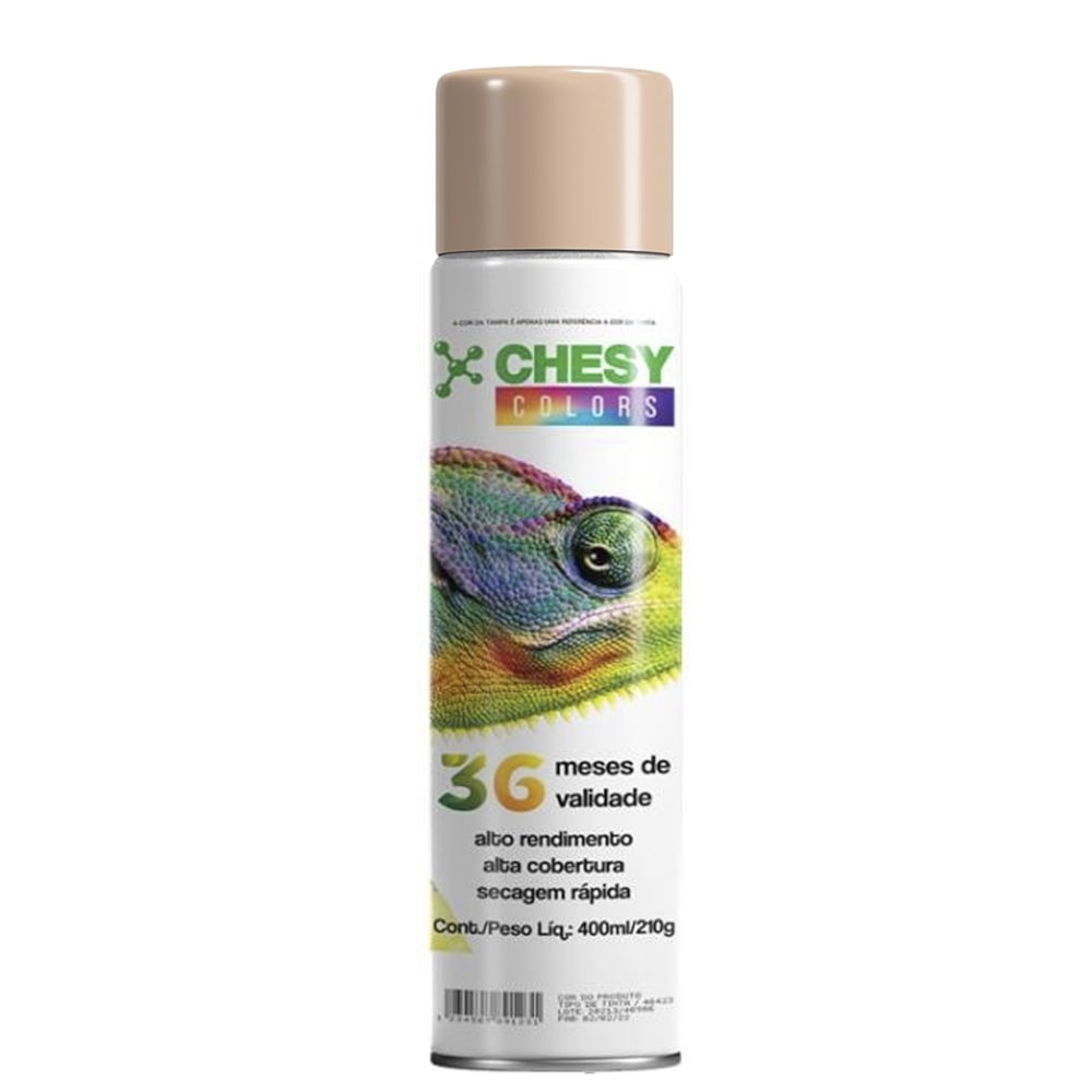 Kit 6 Latas de Tinta Spray Uso Geral Bege Nude 400ml Chesy