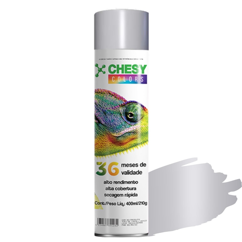 Kit 6 Latas de Tinta Spray Uso Geral Cinza Primer 400ml Chesy