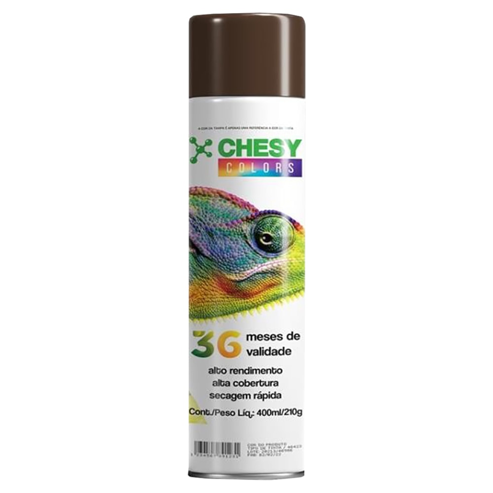 Kit 6 Latas de Tinta Spray Uso Geral Marrom 400ml Chesy