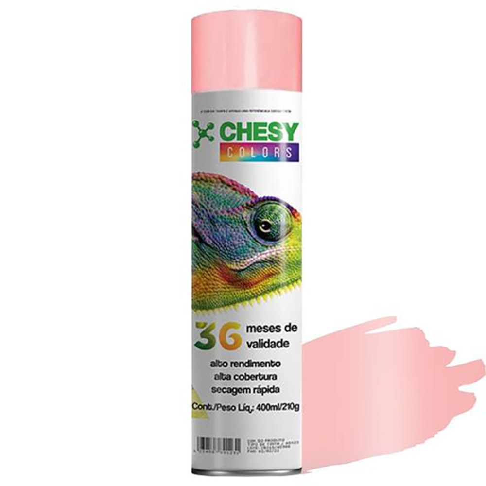 Kit 6 Latas de Tinta Spray Uso Geral Rosa 400ml Chesy