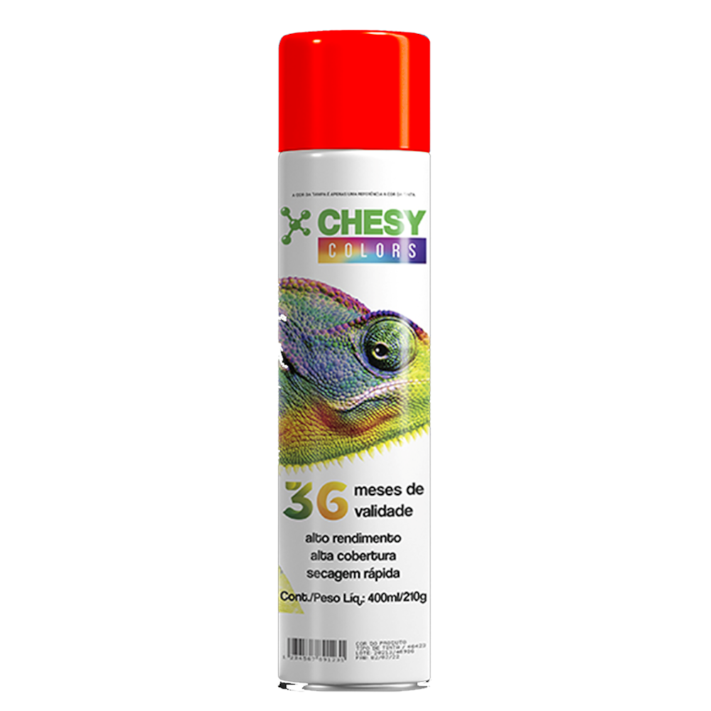 Kit 6 Latas de Tinta Spray Uso Geral Vermelho 400ml Chesy