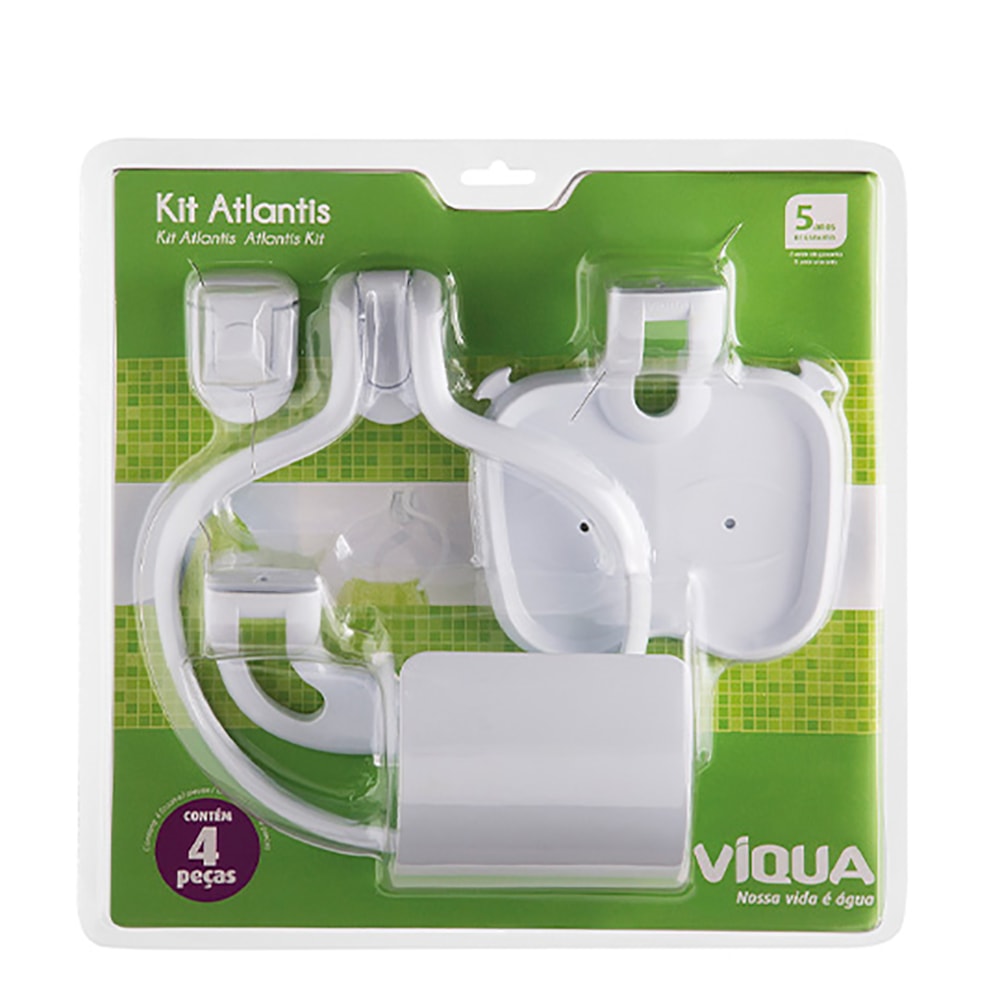 Kit Acessórios Banheiro Atlantis 4 Peças Viqua