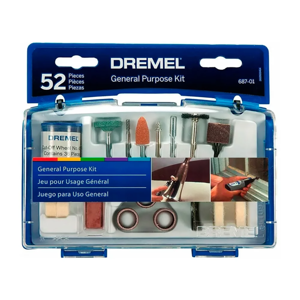 Kit Acessórios para Micro Retífica 687 com 52 peças Dremel