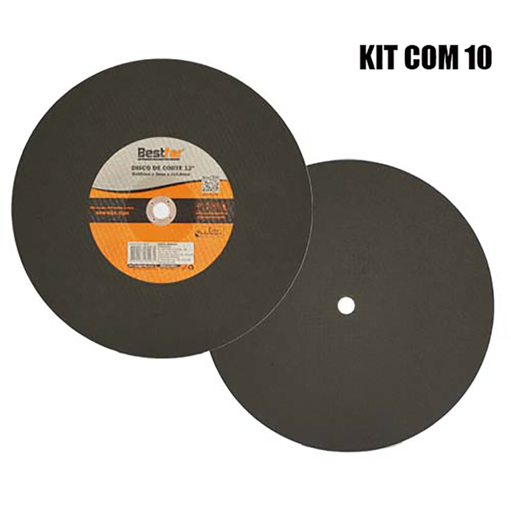 Kit Com 10 Disco De Corte Inox 12'' 305x3x15.8mm Bestfer