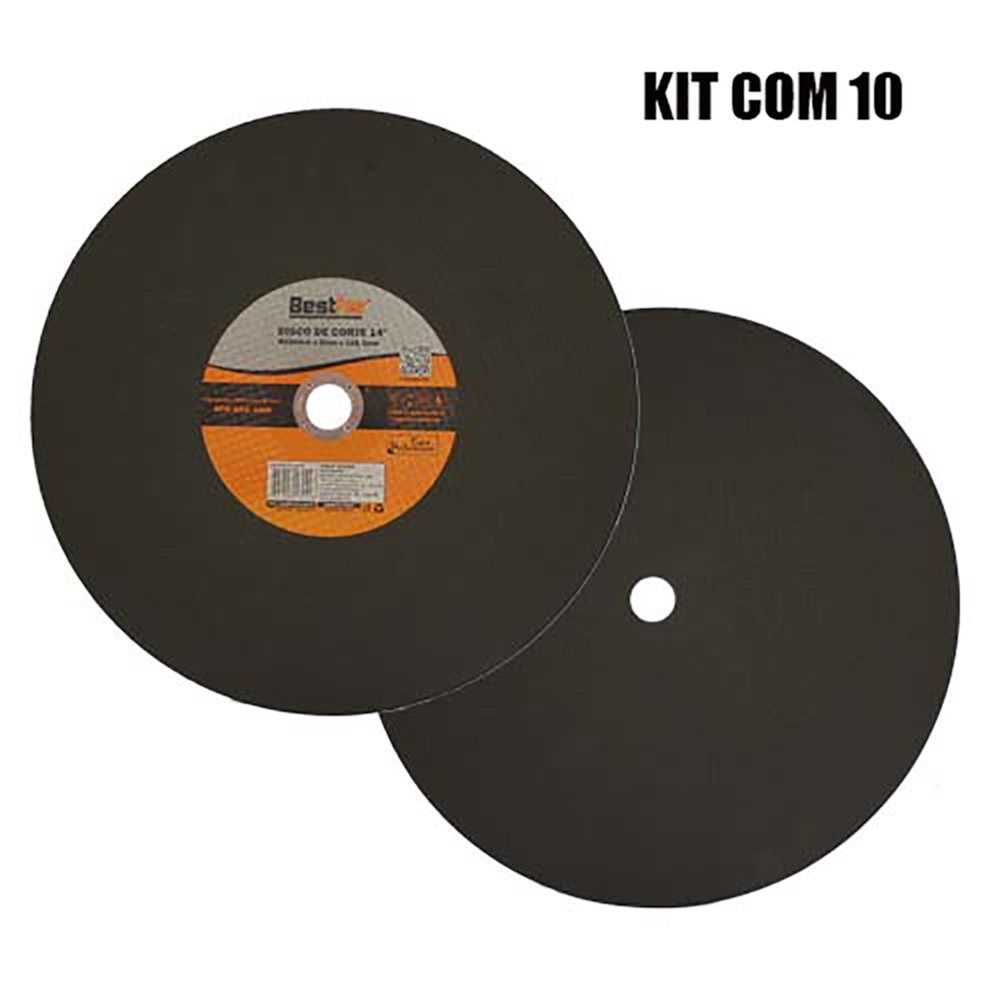 Kit Com 10 Disco De Corte Inox 14'' 355x3x25.4m Bestfer