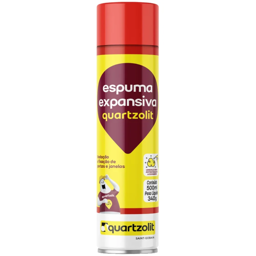 Kit com 12 Espuma Expansiva Quartzolit 340g/500ml