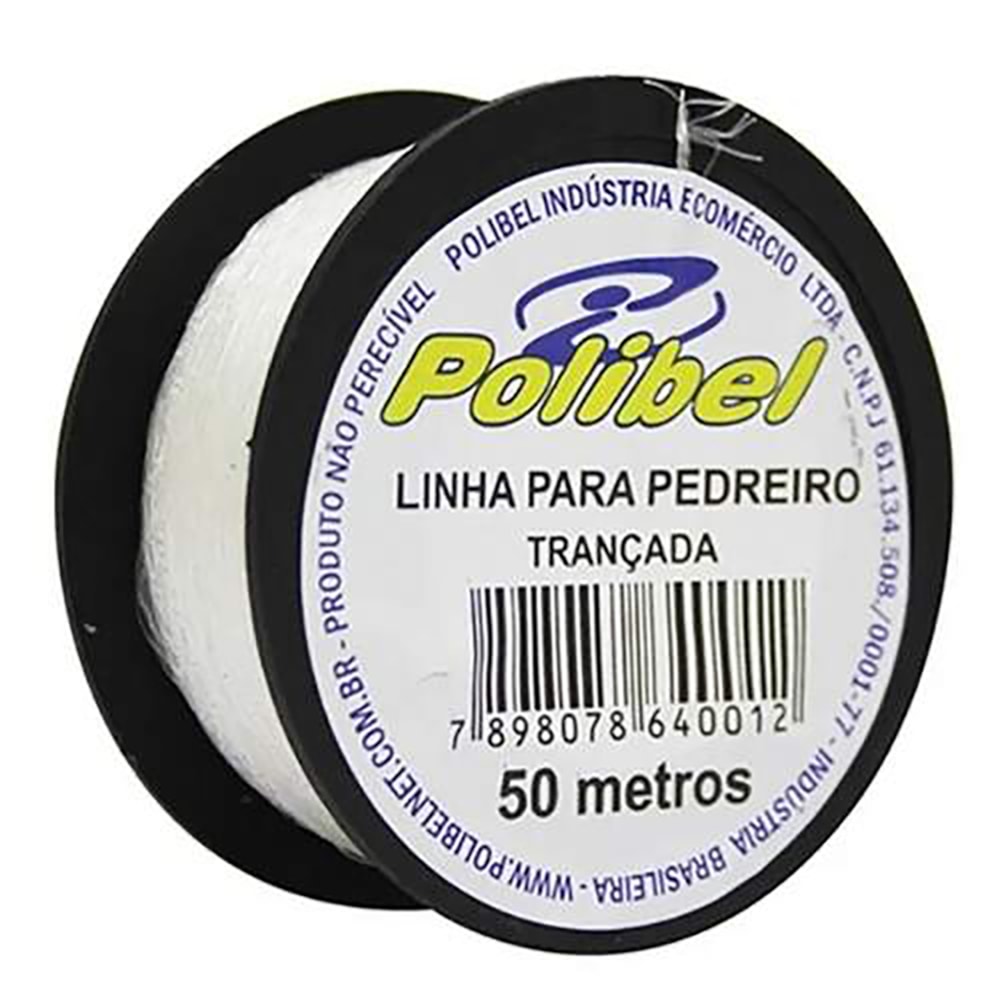 Kit com 12 Linha De Pedreiro Branca Trançada C/50m Polibel