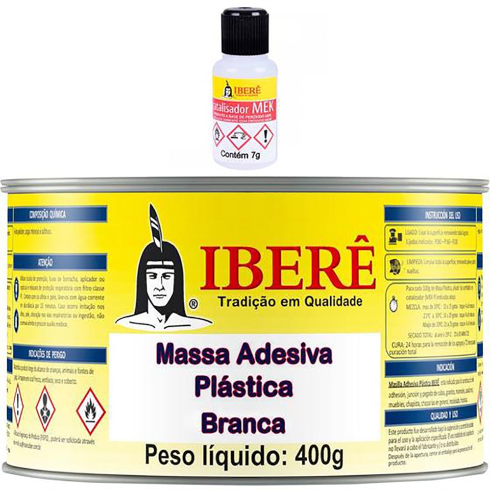 Kit Com 12 Massa Adesiva 400gr Branca Ibere