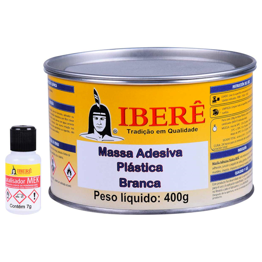 Kit Com 12 Massa Adesiva 400gr Branca Ibere