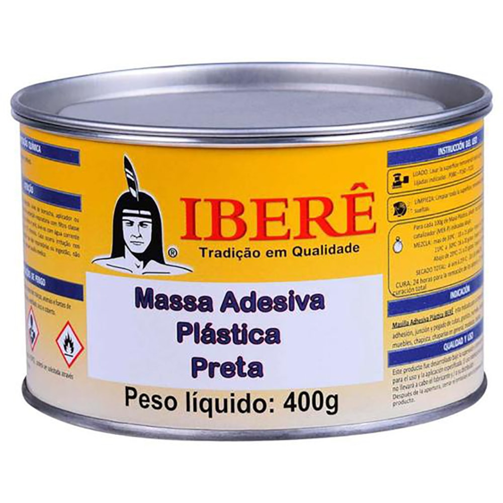 Kit Com 12 Massa Adesiva 400gr Preta Ibere