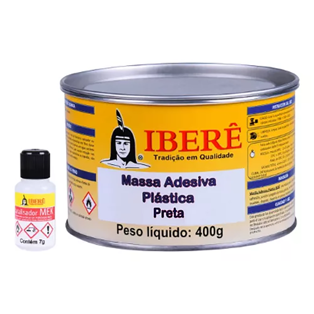 Kit Com 12 Massa Adesiva 400gr Preta Ibere