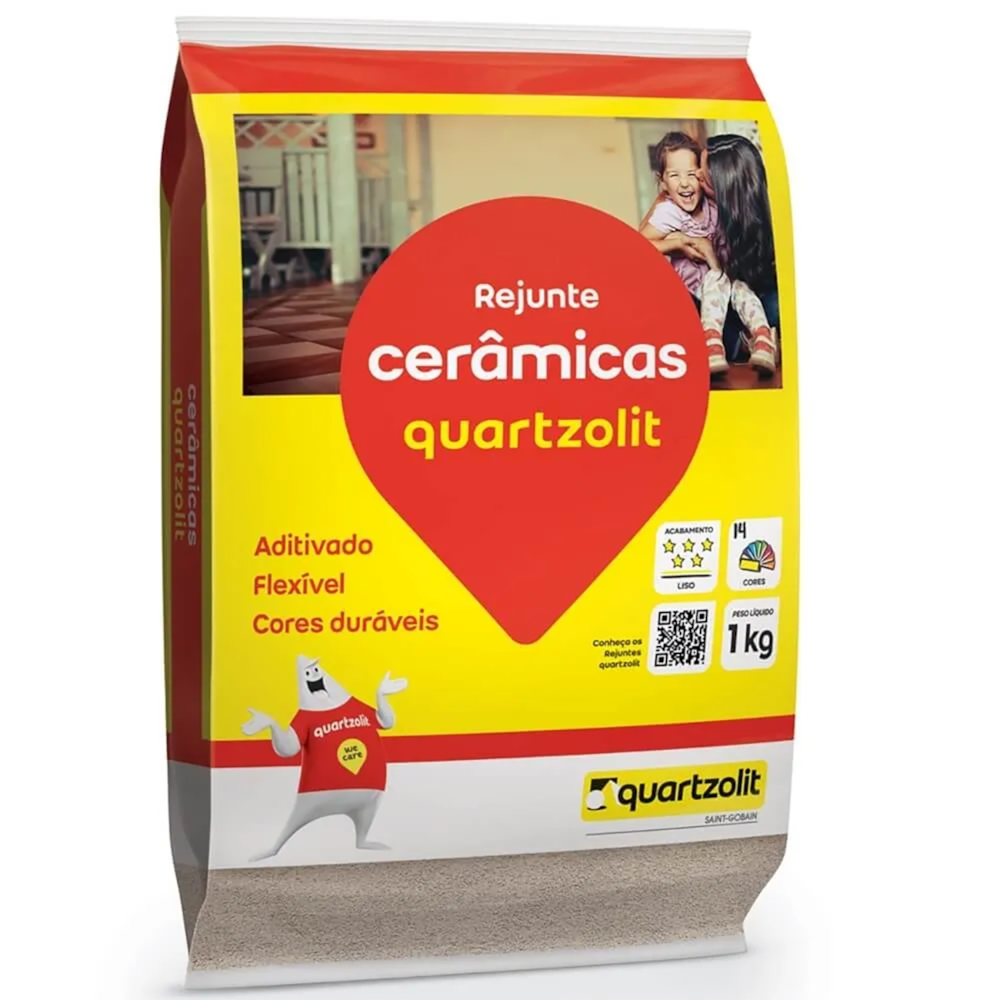 Kit com 15kg Rejunte Cerâmicas Quartzolit Cores