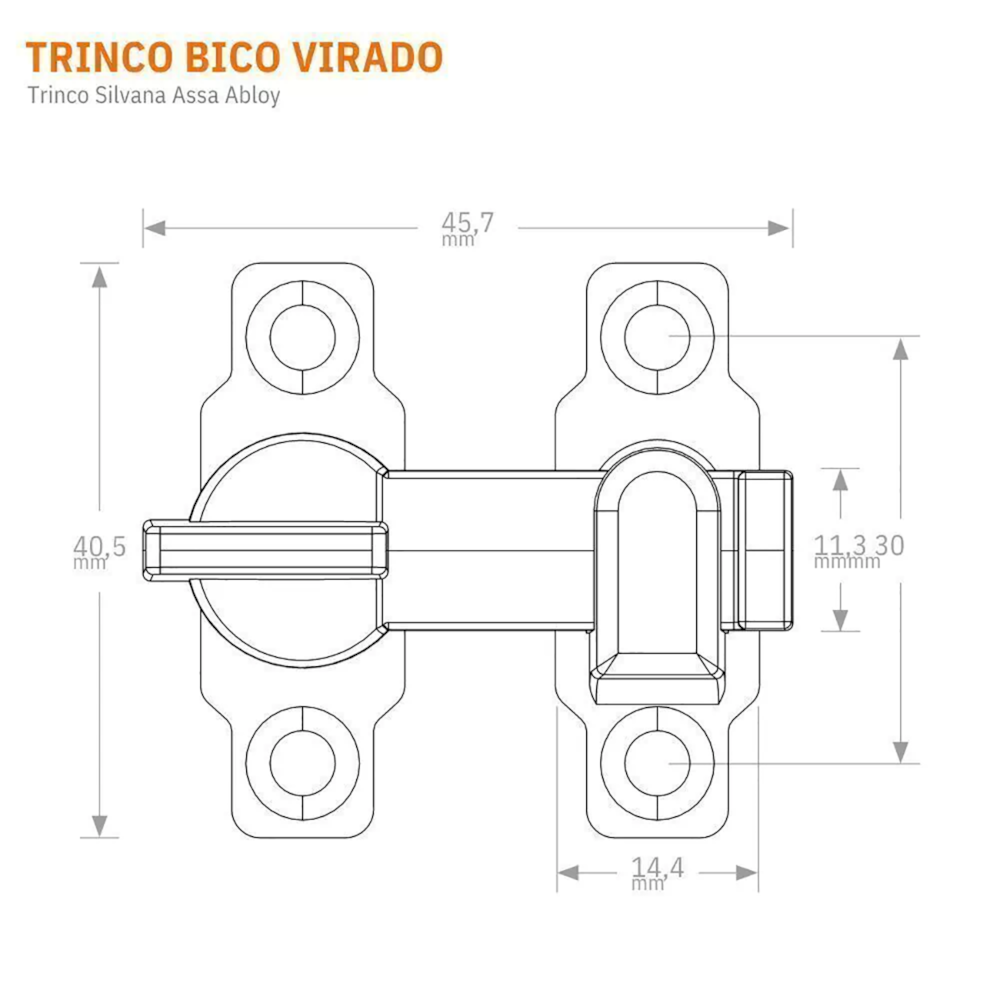 Kit com 20 Trinco Bico Virado Oxidado Silvana