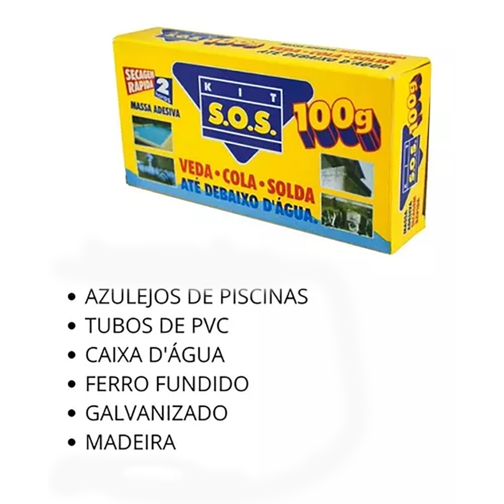 Kit Com 6 Massa Adesiva Secagem Rápida 100g S.O.S Vedatudo