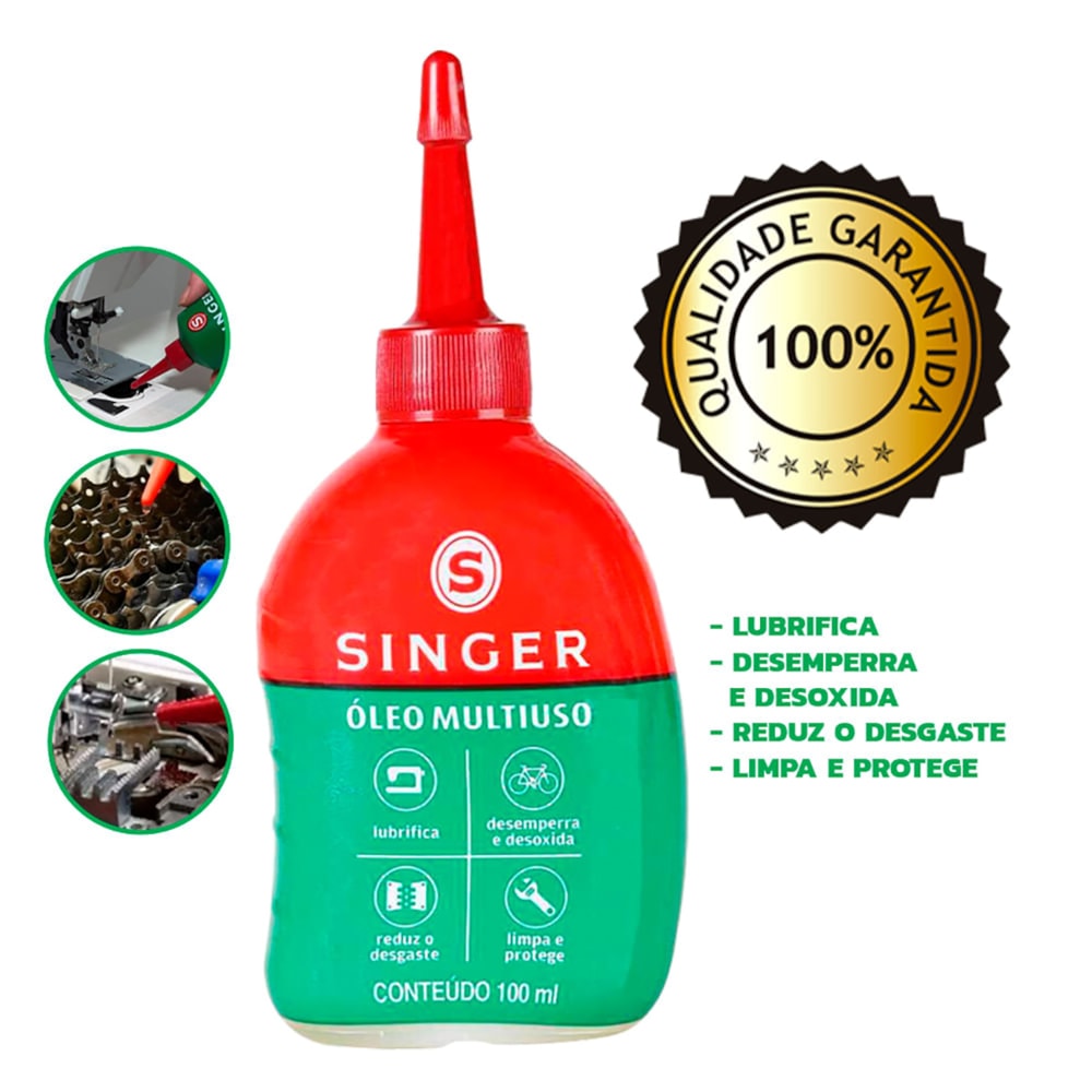 Kit Com 6 Oleo Maquina Singer 100ml