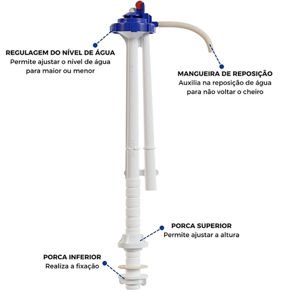 Kit Completo Caixa Acoplada Astra Acionamento Superior Botão