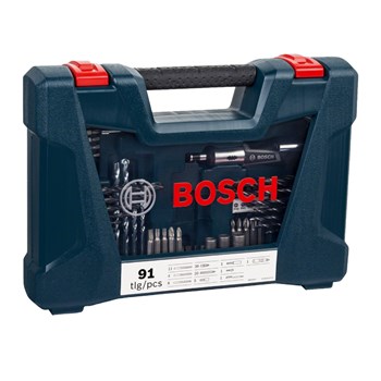 Kit de Pontas e Brocas em Titânio V-Line 91 peças Bosch