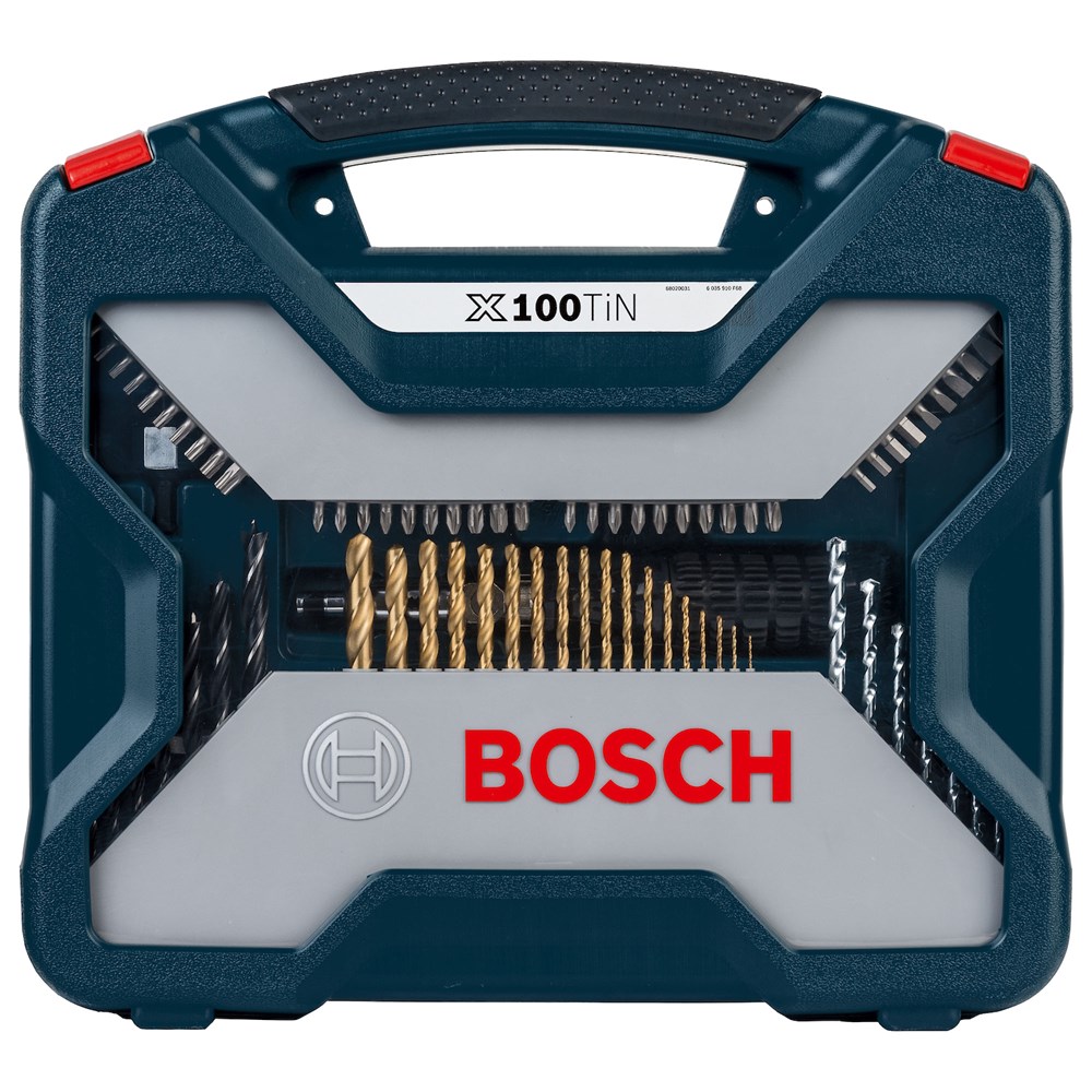 Kit de Pontas e Brocas em Titânio X-Line 100 peças Bosch