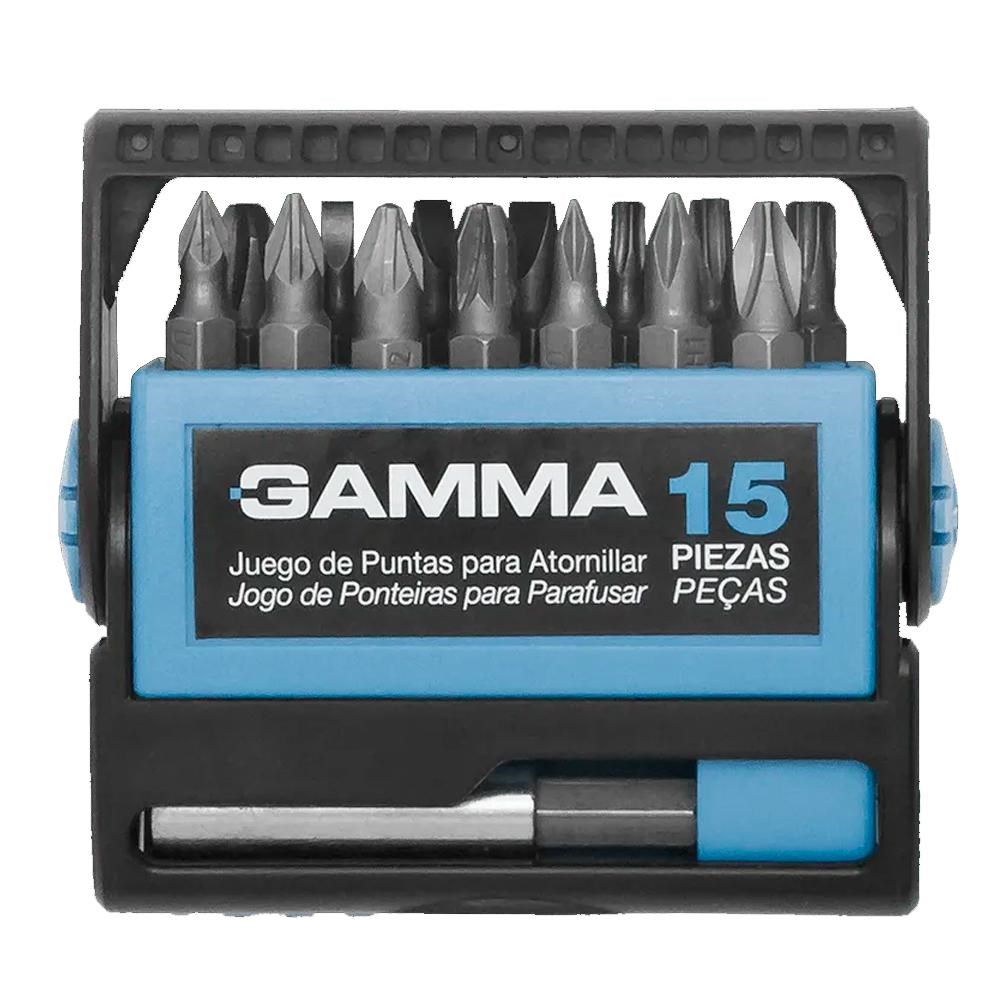 Kit de Ponteiras para Parafusadeiras G19519AC Gamma 15 peças
