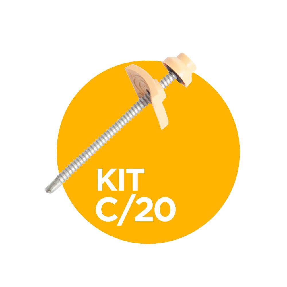 Kit de Vedação e Fixação para Telha de PVC Plan Marfim com 20 peças Fortlev