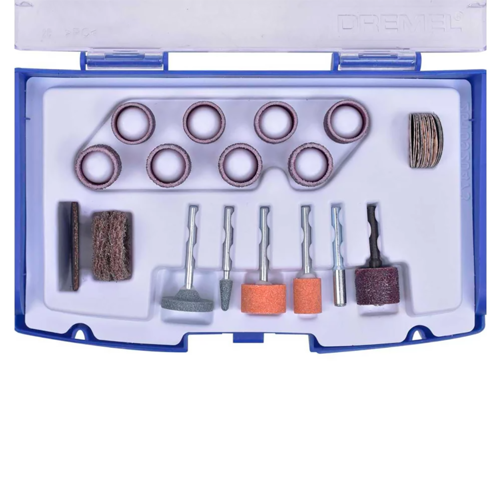 Kit para Micro Retífica 686 com 31 peças para lixar e esculpir Dremel