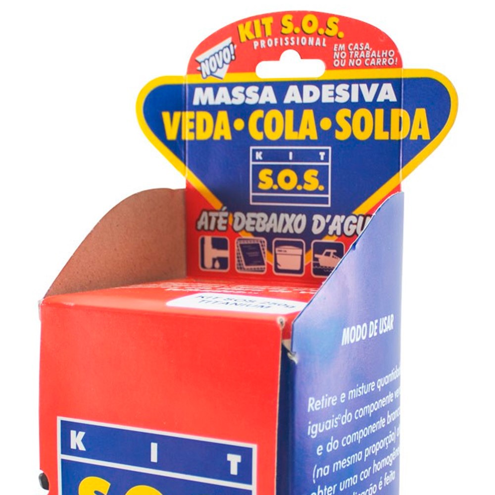 Kit S.O.S. Massa Adesiva Normal Azul 250g Vedatudo