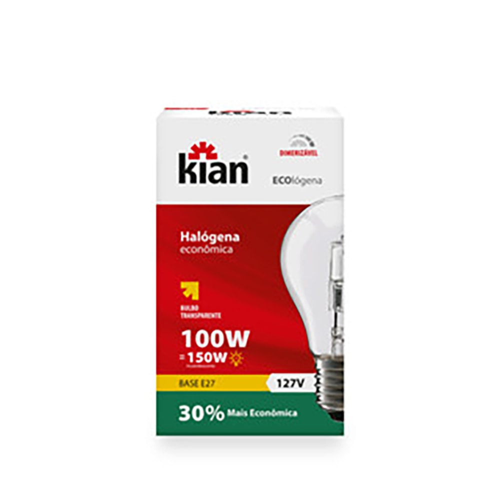 Lâmpadas Halógenas 127V 100W 3000K Kian