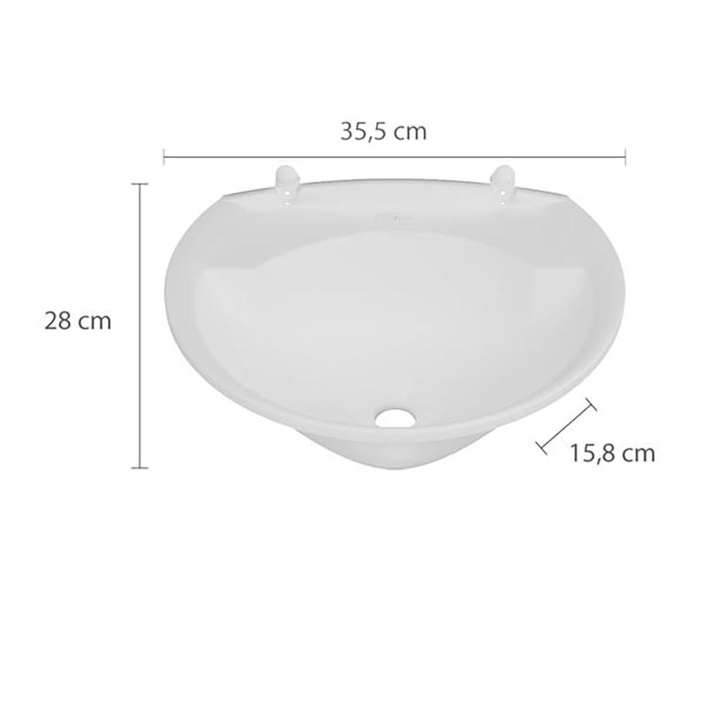 Lavatório Médio PVC Astra 36x28cm 4L para Banheiros