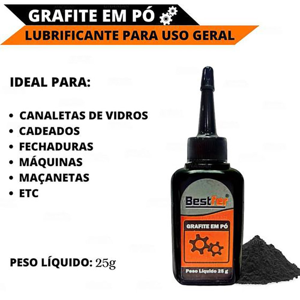 Lubrificante Grafite Em Pó 25g Bestfer