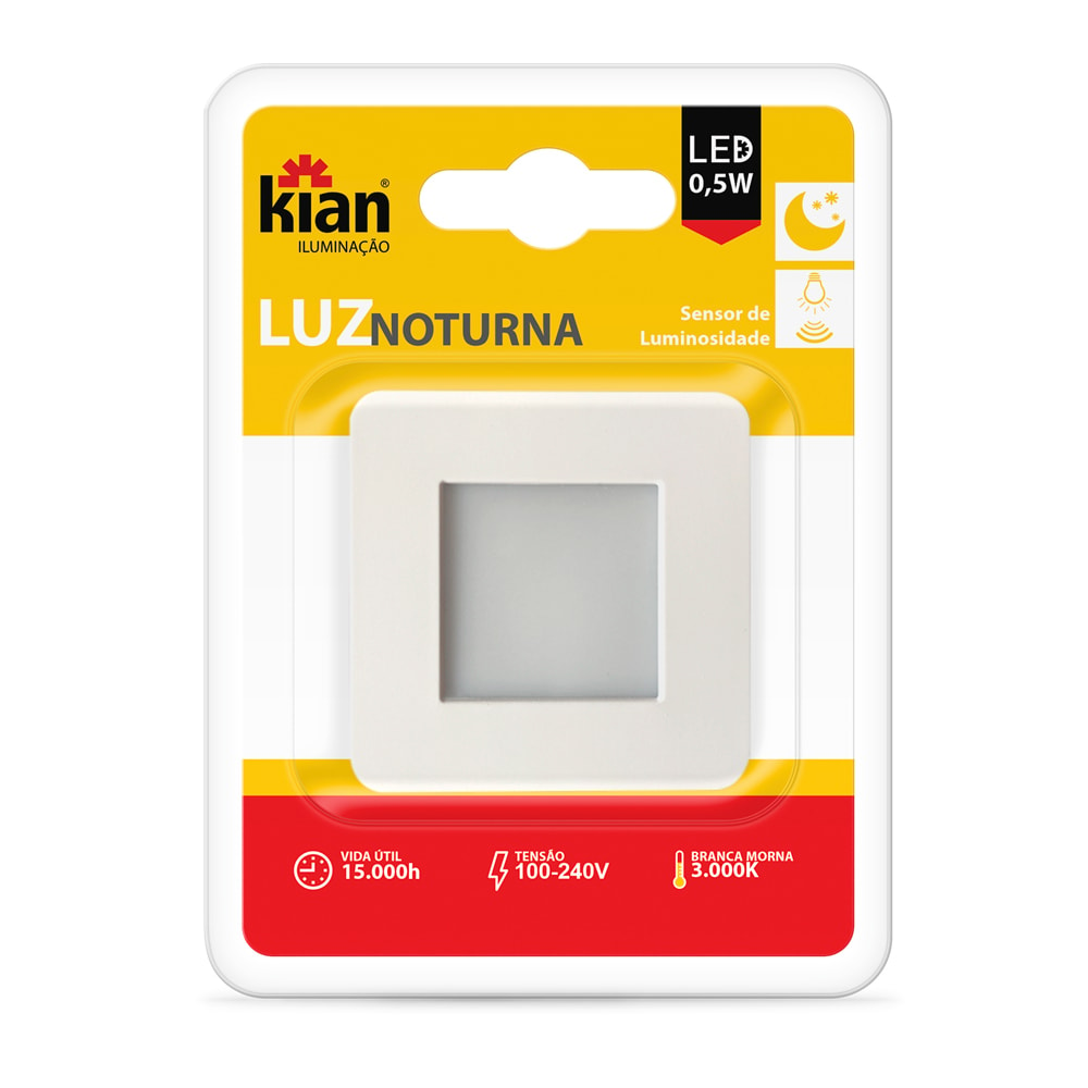 Luz Noturna Led Tomada 0,5W 3.000K KI01 Kian