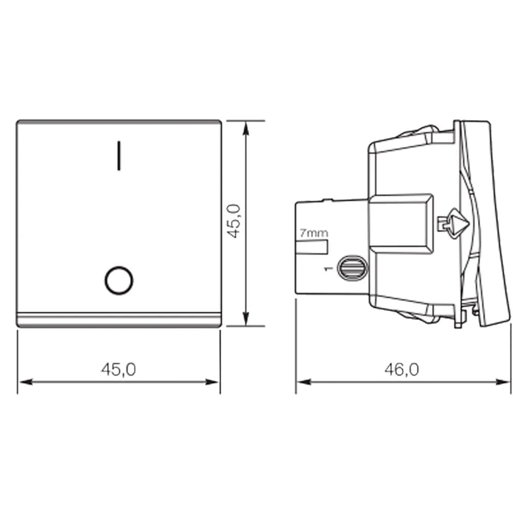 Modulo Interruptor Simples Bipolar 25a 250v Pial Plus