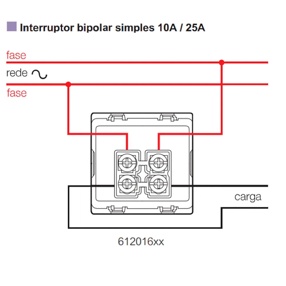 Modulo Interruptor Simples Bipolar 25a 250v Pial Plus