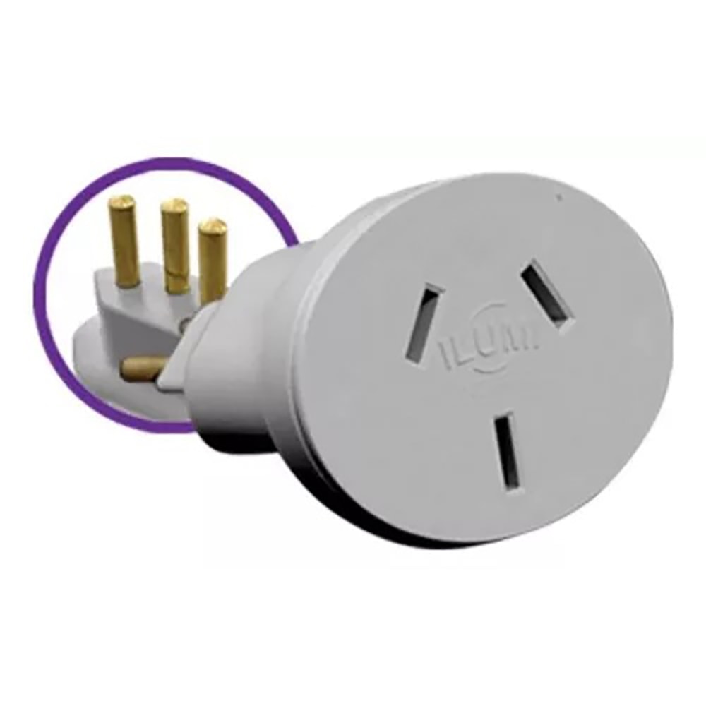 Pacote 10 unid Pino Adaptador Chato 3 Pontas Branco 20A Ilumi