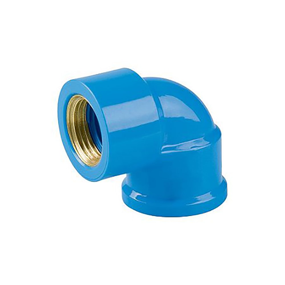 Pacote 15 unid Joelho PVC 90º Soldável Azul Latão 20mm X 1/2" Fortlev