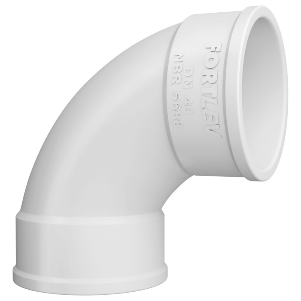 Pacote 25 unid Curva PVC 90° Curta para Tubo Esgoto 40mm Fortlev