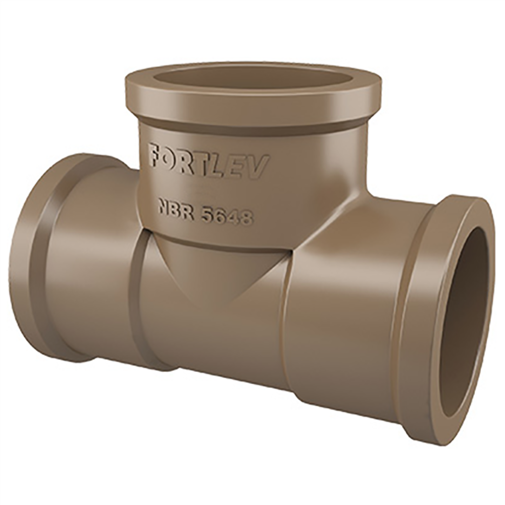 Pacote 50 unid Te Soldavel Marrom 25mm Fortlev