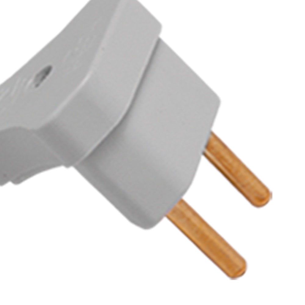 Pacote com 10 Plug 2 Pinos Macho Triangular 10A Ilumi