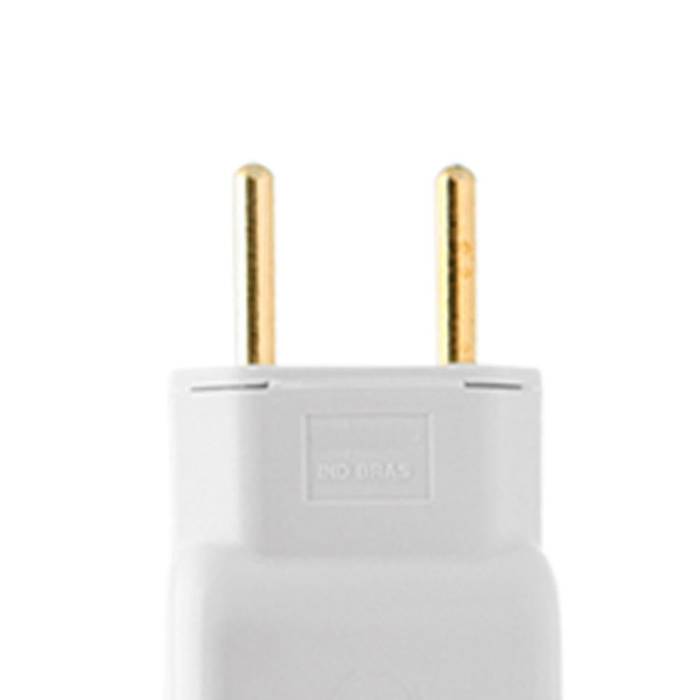 Pacote com 10 Plug Tomada 2 Pinos Macho 20A Branco Ilumi