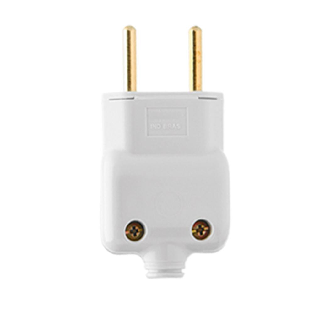 Pacote com 10 Plug Tomada 2 Pinos Macho 20A Branco Ilumi