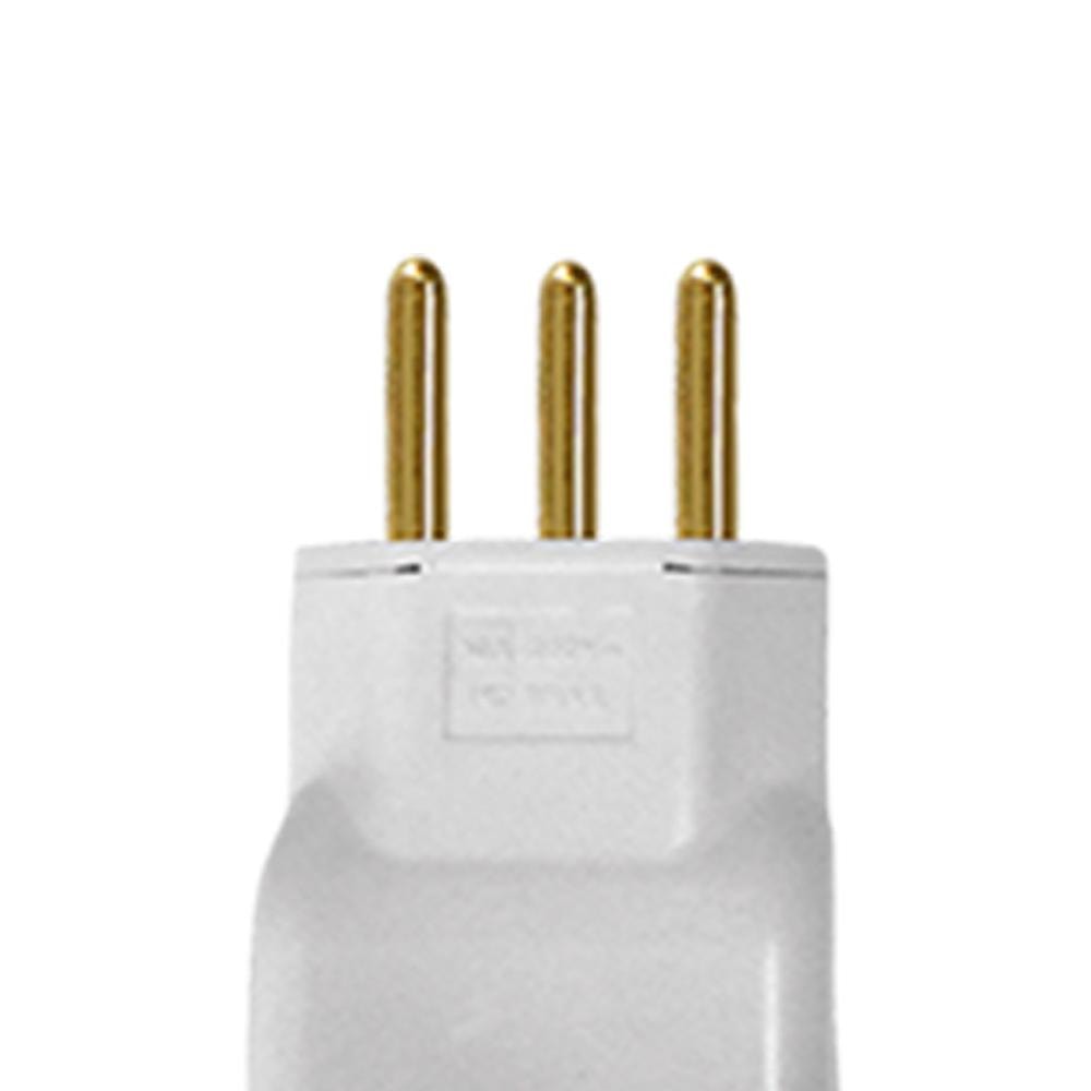 Pacote com 10 Plug Tomada 2 Pinos Macho + T 10A Ilumi